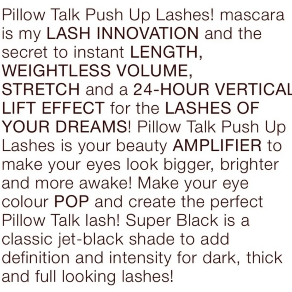 Charlotte Tilbury Pillow Talk Push Up Lashes Mascara - Super Black